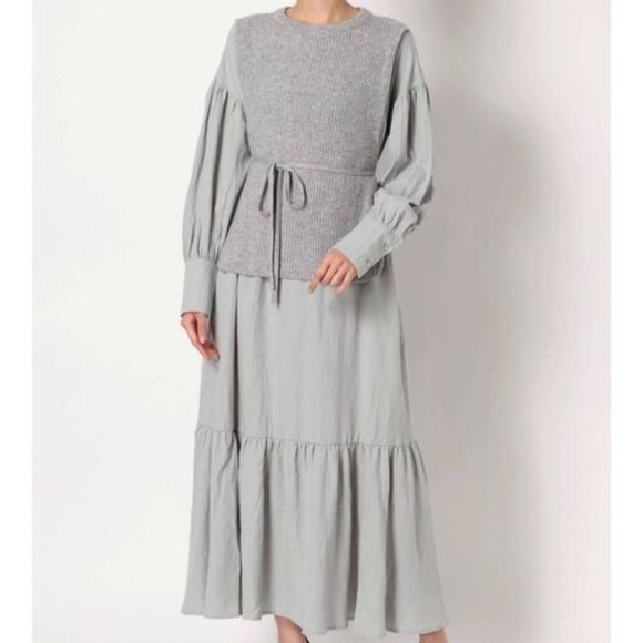 Maxi Dress with Knit Vest - Picture 7 of 9